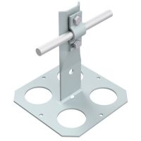 Uchwyt przyklejany z metalową podstawą z otworami z blaszką, H=9cm, ocynk | AH12071 AH Hardt