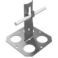 Uchwyt przyklejany z metalową podstawą z otworami zacisk, H=9cm, stal nierdzewna | AH12063 AH Hardt
