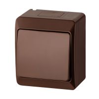 Łącznik hermetyczny natynkowy jednobiegunowy (schodowy) IP44, brązowy, Hermes | 0331-06 Elektro-Plast Nasielsk