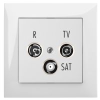 Gniazdo p/t antenowe R-TV-SAT końcowe IP20, białe, Sentia | 1453-10 Elektro-Plast Nasielsk