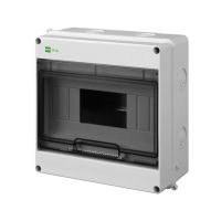 Rozdzielnica n/t RN 1/9 (N+PE) IP55 RAL7035+drzwi transparentne 197x197x55mm, Ep-Lux Plus | 1953-01 Elektro-Plast Nasielsk