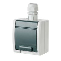 Gniazdo hermetyczne natynkowe pojedyncze z uziemieniem 2P+Z 16A 250V IP65, szare, Aquant | 1241-65 Elektro-Plast Nasielsk