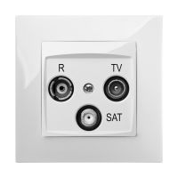 Gniazdo p/t antenowe R-TV-SAT końcowe B/R, IP20, białe, Carla | 1753-10 Elektro-Plast Nasielsk