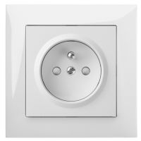 Gniazdo p/t pojedyncze 2P+Z IP20, białe, Sentia | 1434-10 Elektro-Plast Nasielsk