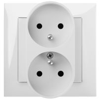 Gniazdo p/t podwójne 2x2P+Z modułowe IP20, białe, Sentia | 1443-10 Elektro-Plast Nasielsk