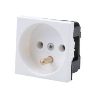 Gniazdo 45x45 2P+Z 16A/250V bez blokady, białe, MSF | 2000-42 Elektro-Plast Nasielsk
