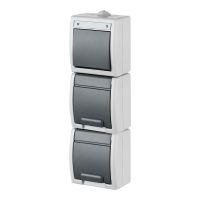 Łącznik n/t 1-biegunowy/schodowy + gniazdo n/t 2x2P+Z V, IP55, szare 7035/7043, Aquant | 1262-10 Elektro-Plast Nasielsk