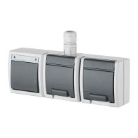 Łącznik n/t 1-biegunowy/schodowy + gniazdo n/t 2x2P+Z H IP65, szare 7035/7043, Aquant | 1249-65 Elektro-Plast Nasielsk
