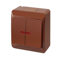 Łącznik n/t świecznikowy z podświetleniem, IP44, brązowy, Hermes | 0342-06 Elektro-Plast Nasielsk