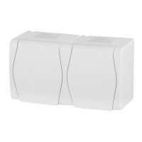 Gniazdo n/t podwójne 2x2P+Z Schuko, IP44, białe, Hermes 2 | 1025-00 Elektro-Plast Nasielsk