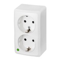 Gniazdo n/t podwójne GNT 2x2P+Z Schuko IP20 białe, Berg | 3738-00 Elektro-Plast Nasielsk