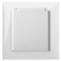 Gniazdo p/t pojedyncze 2P+Z Schuko B/R IP44, niały, Sentia | 1439-10 Elektro-Plast Nasielsk