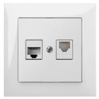 Gniazdo p/t RJ45+RJ11 B/R, IP20, białe, Sentia | 1459-10 Elektro-Plast Nasielsk