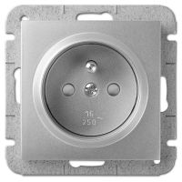 Gniazdo p/t pojedyncze 2P+Z IP20, srebrny, Sentia | 1434-56 Elektro-Plast Nasielsk