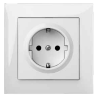 Gniazdo p/t pojedyncze 2P+Z Schuko B/R IP20, srebrny, Sentia | 1437-56 Elektro-Plast Nasielsk