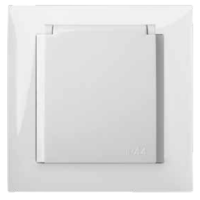 Gniazdo p/t pojedyncze 2P+Z Schuko B/R IP44, srebrny, Sentia | 1439-56 Elektro-Plast Nasielsk