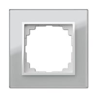 Ramka pojedyncza 1x uniwersalna, IP20, szkło, srebrna, Sentia | 1471-63 Elektro-Plast Nasielsk