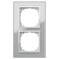 Ramka podwójna 2x uniwersalna, IP20, szkło, srebrna, Sentia | 1472-63 Elektro-Plast Nasielsk