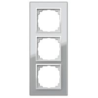 Ramka potrójna 3x uniwersalna, IP20, szkło, srebrna, Sentia | 1473-63 Elektro-Plast Nasielsk