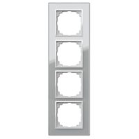 Ramka poczwórna 4x uniwersalna, IP20, szkło, srebrna, Sentia | 1474-63 Elektro-Plast Nasielsk