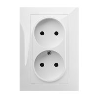 Gniazdo p/t podwójne 2x2P monolit B/R, IP20, białe, Carla | 1741-00 Elektro-Plast Nasielsk