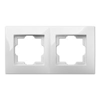 Ramka podwójna 2x uniwersalna, IP44, srebrna, Carla | 1772-46 Elektro-Plast Nasielsk