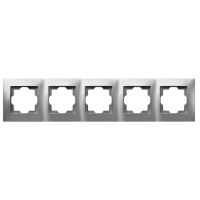 Ramka pięciokrotna 5x uniwersalna, IP20, srebrna, Carla | 1775-06 Elektro-Plast Nasielsk
