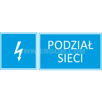 Tabliczka TZI 105X297P napis: Podizeł sieci | E04TZ-01042241600 Ergom