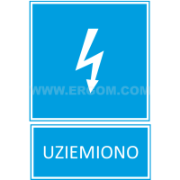 Tabliczka TZI 148X210FE napis: Uziemiono | E04TZ-01043140300 Ergom