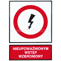 Tabliczka TZZ 148X210FE napis: Nieupoważnionym wstęp wzbroniony | E04TZ-01033140600 Ergom