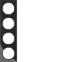 Ramka poczwórna, czarny, połysk, R.3 | 10142245 Hager