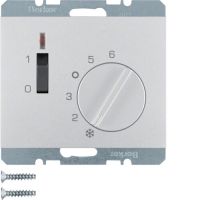 Regulator temperatury pomieszczenia 24 V styk zwierny, el.centralny, łącznik, dioda, alu, K.5 | 20317103 Hager