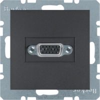 Gniazdo VGA, zaciski śrubowe, antracyt, mat, B.x | 3315411606 Hager