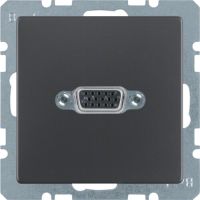 Gniazdo VGA, zaciski śrubowe, antracyt aksamit, lakierowany, Q.x | 3315416086 Hager