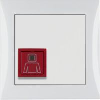 Przycisk przywołania z ramką, system przywoławczy, biały połysk, B.Kwadrat/S.1 | 52068989 Hager
