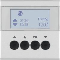 Łącznik żaluzjowy czasowy z wyświetlaczem do sterownika żaluzjowego Berker.Net, alu, mat | 85741183 Hager