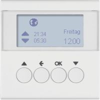 Łącznik żaluzjowy czasowy z wyświetlaczem do sterownika żaluzjowego Berker.Net, biały, mat | 85741188 Hager