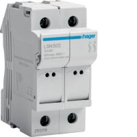 Modułowa podstawa bezpiecznikowa 2P wkł.bezp.cyl.L38 10x38mm, 32A 690VAC | LSN502 Hager