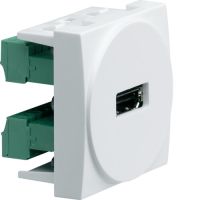 Gniazdo HDMI zaciski śrubowe, 2 moduły, biały, Systo | WS264 Hager