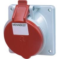 Gniazdo tablicowe skośne, 32A 5p 6h 400V, IP44 zaciski śrubowe, czerwone MEN3153 | MEN3153 Hensel