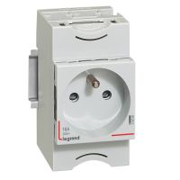 Gniazdo modułowe z/u z przesłoną na szynę G380 16A 250V | 004280 Legrand