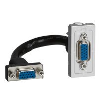Gniazdo HD15 żeńskie z przewodem podłączeniowym aluminium, 1 moduł Mosaic | 079377 Legrand