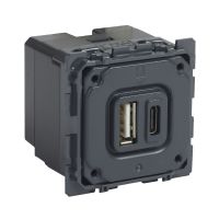 Gniazdo zasilające 2 x USB 5 V, 2400 mA Typ-A + Typ-C, Celiane | 067465 Legrand