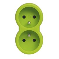 Rozgałęźnik pionowy 2x2P+Z, 16A, biało-zielony | 50501 Legrand