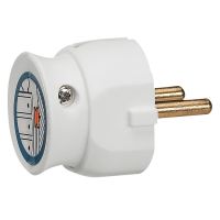 Wtyczka przenośna 2P, 16A, plastikowa, biała, płaska (mała głębokość) | 050183 Legrand