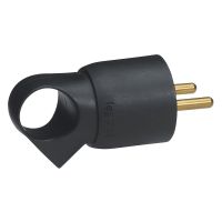 Wtyczka 2P+Z, 16 A, plastikowa, czarna- z pierścieniem | 050107 Legrand