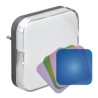 Lampka wtyczkowa do gniazda 2P+Z, dioda led 0,4W, czujnik oświetlenia, wymienne 4 kolorowe wkładki | 050673 Legrand