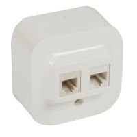 Gniazdo teleinformatyczne 1xRJ11 + 1xRJ45 kat. 5e UTP, białe, Forix IP20 | 782421 Legrand