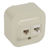Gniazdo teleinformatyczne 1xRJ11 + 1xRJ45 kat. 5e UTP, kremowe, Forix IP20 | 782451 Legrand