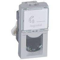 Gniazdo komputerowe 1xRJ45 kat. 6 UTP aluminium, 1 moduł Mosaic | 079461 Legrand